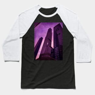 Hudson Yards Purple Sky Skyscrapers NYC Baseball T-Shirt